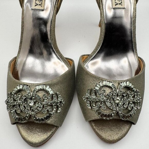 Badgley Mischka Leather Crystal Embellishments - Picture 2 of 8